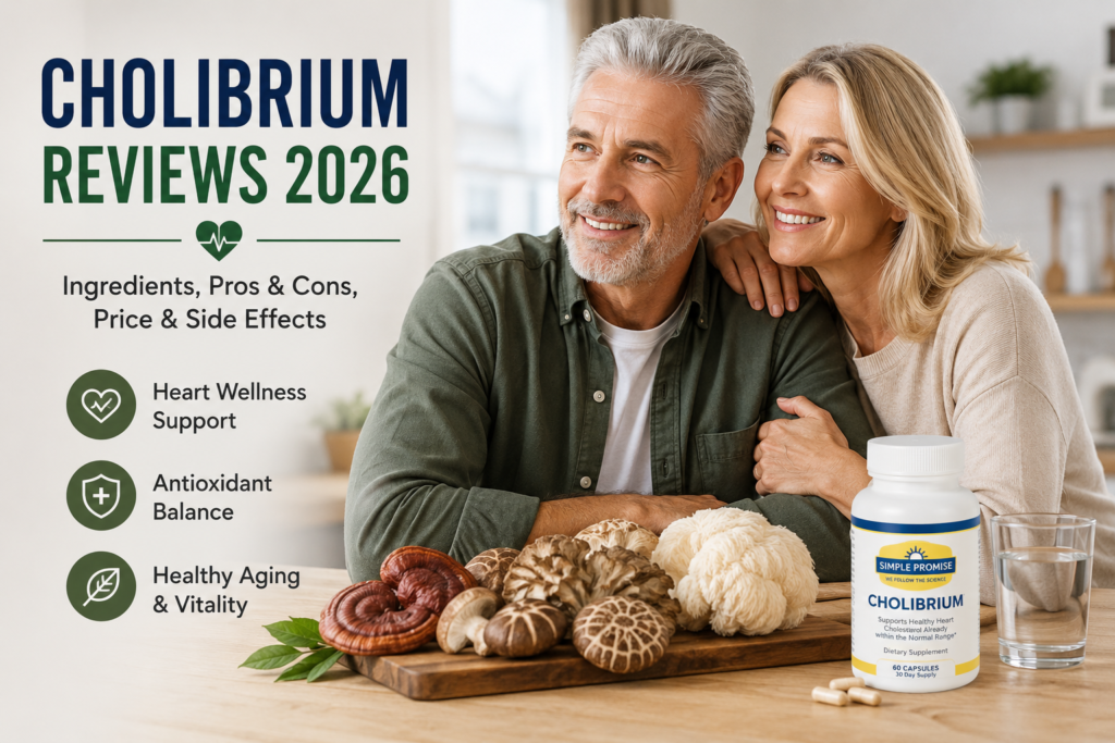 Cholibrium Reviews 2026 showing mushroom ingredients, heart wellness support, price and side effects.